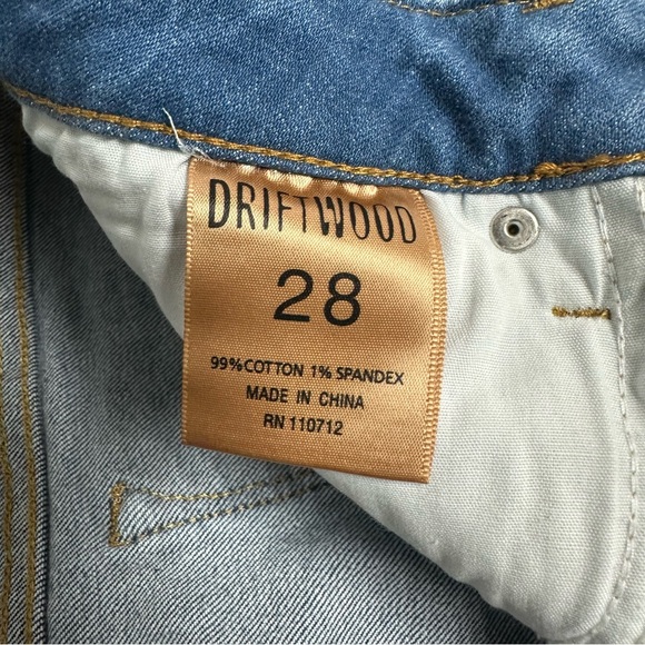 Driftwood Classic Fit Cleo Patchwork High Rise Flare Jeans Raw Hem - Picture 10 of 15